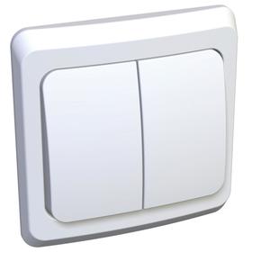 Фото Schneider Electric Этюд BC10-002B Выключатель двухклавишный (10 А, в сборе, скрытая установка, белый)