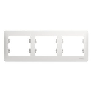 Фото Schneider Electric Glossa GSL000103 Рамка 3-постовая горизонтальная (горизонтальная, белая)
