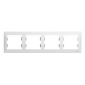 Фото Schneider Electric Glossa GSL000104 Рамка 4-постовая горизонтальная (горизонтальная, белая)