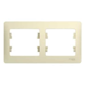 Фото Schneider Electric Glossa GSL000202 Рамка 2-постовая горизонтальная (горизонтальная, бежевая)