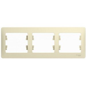 Фото Schneider Electric Glossa GSL000203 Рамка 3-постовая горизонтальная (горизонтальная, бежевая)