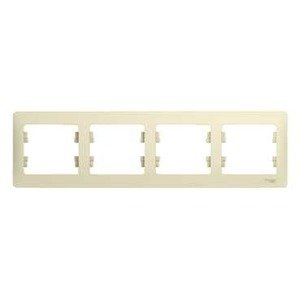 Фото Schneider Electric Glossa GSL000204 Рамка 4-постовая горизонтальная (горизонтальная, бежевая)