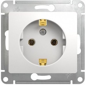 Фото Schneider Electric Glossa GSL000143 Розетка с заземляющим контактом (16 А, под рамку, скрытая установка, белая)