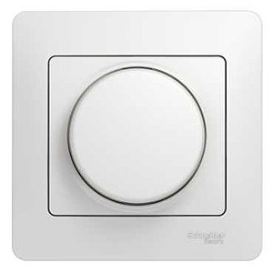 Фото Schneider Electric Glossa GSL000134 Светорегулятор поворотный (300 Вт, R, в сборе, скрытая установка, белый)