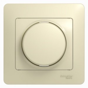 Фото Schneider Electric Glossa GSL000234 Светорегулятор поворотный (300 Вт, R, в сборе, скрытая установка, бежевый)