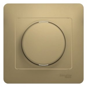 Фото Schneider Electric Glossa GSL000434 Светорегулятор поворотный (300 Вт, R, в сборе, скрытая установка, титан)