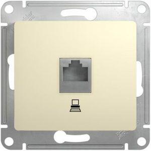 Фото Schneider Electric Glossa GSL000281K Розетка компьютерная (RJ45, под рамку, скрытая установка, бежевая)