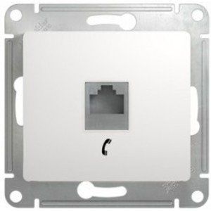 Фото Schneider Electric Glossa GSL000181T Розетка телефонная (RJ11, под рамку, скрытая установка, белая)