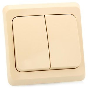 Фото Schneider Electric Этюд BC10-002K Выключатель двухклавишный (10 А, в сборе, скрытая установка, кремовый)