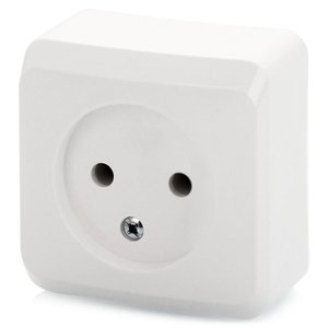 Фото Schneider Electric Этюд PA16-001B Розетка одинарная (16 А, в сборе, открытая установка, белая)