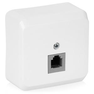 Фото Schneider Electric Этюд TELA-001B Розетка телефонная (RJ11, в сборе, открытая установка, белая)