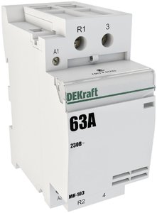 Фото DEKraft 18090DEK МК-103 Модульный контактор 2НО+2НЗ 63А (230В АС)