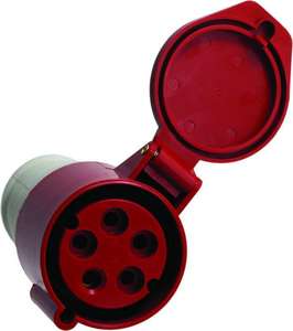Фото IEK PSR22-016-5 Розетка ССИ-215 переносная 3Р+РЕ+N (16А, 380В, IP44)