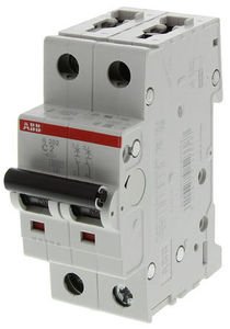 Фото ABB S202 2CDS252001R0024 Автоматический выключатель двухполюсный 2А (6 кА, C)