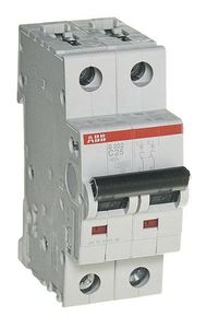 Фото ABB S202 2CDS252001R0254 Автоматический выключатель двухполюсный 25А (6 кА, C)