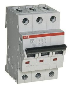 Фото ABB S203 2CDS253001R0634 Автоматический выключатель трехполюсный 63А (6 кА, C)