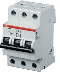 Фото ABB S203 2CDS253001R0251 Автоматический выключатель трехполюсный 25А (6 кА, D)