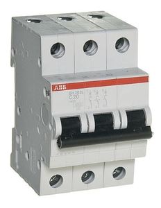 Фото ABB SH203L 2CDS243001R0204 Автоматический выключатель трехполюсный 20А (4.5 кА, C)