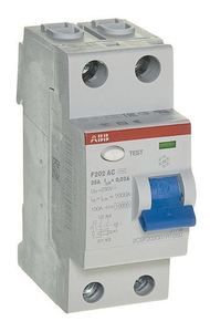 Фото ABB F202 AC-25/0,03 2CSF202001R1250 Выключатель дифференциального тока двухполюсный 25A 30мА (тип АС)