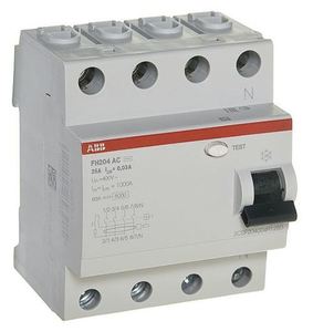 Фото ABB FH204 AC-25/0,03 2CSF204004R1250 Выключатель дифференциального тока четырехполюсный 25A 30мА (тип АС)