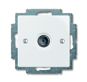 Фото ABB Basic55 2CKA001724A4276 Розетка телевизионная (TV, под рамку, скрытая установка, альпийский белый)