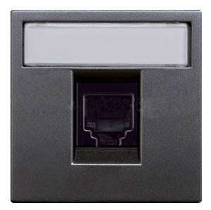 Фото ABB Zenit 2CLA221760N1801 Розетка телефонная (RJ12, под рамку, скрытая установка, антрацит)