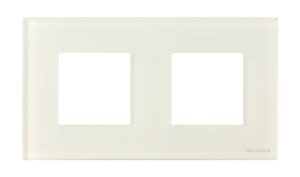 Фото ABB Zenit 2CLA227200N3001 Рамка 2-постовая (2+2 модуля, стекло белое)