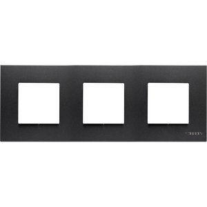 Фото ABB Zenit 2CLA227300N1801 Рамка 3-постовая (2+2+2 модуля, антрацит)