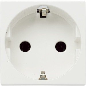 Фото ABB Zenit 2CLA228800N1101 Розетка Schuko с заземляющим контактом и шторками (16 А, под рамку, скрытая установка, белая)