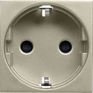 Фото ABB Zenit 2CLA228800N1901 Розетка Schuko с заземляющим контактом и шторками (16 А, под рамку, скрытая установка, шампань)