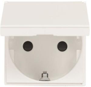 Фото ABB Zenit 2CLA228810N1101 Розетка Schuko с заземляющим контактом и шторками (16 А, крышка, под рамку, скрытая установка, белая)
