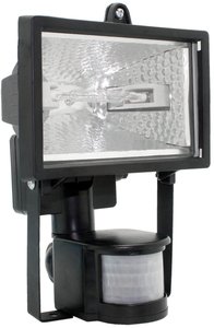 Фото IEK LPI02-1-0150-K02 Прожектор ИО150Д галогенный 150 Вт (R7s, IP54, черный, датчик движения)