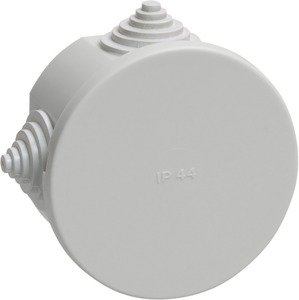 Фото IEK UKO11-075-040-000-K41-44 Коробка КМ41237 распаячная для о-п 75х40мм IP44 (RAL7035 4 гермоввода)