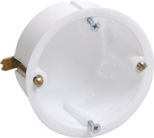 Фото IEK UKG10-065-040-000-M Коробка КМ40021 установочная d65х40мм для полых стен (с саморезами металлические лапки)
