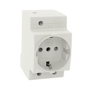 Фото EKF PROxima mdse-47-pro Розетка модульная РДЕ-47 на DIN-рейку 2P+PE 16A (под евро вилку с заземлением)