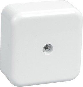 Фото IEK UKO10-050-050-020-K01 Коробка КМ41206-01 распаячная для о/п 50х50х20 мм белая (с контактной группой)