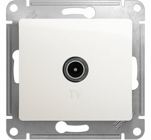 Фото Schneider Electric Glossa GSL000693 Розетка телевизионная (TV, под рамку, скрытая установка, перламутр)