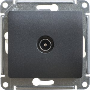 Фото Schneider Electric Glossa GSL000791 Розетка телевизионная (TV, под рамку, скрытая установка, антрацит)
