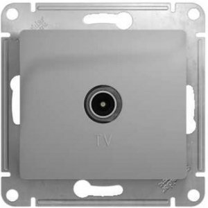 Фото Schneider Electric Glossa GSL000491 Розетка телевизионная (TV, под рамку, скрытая установка, титан)