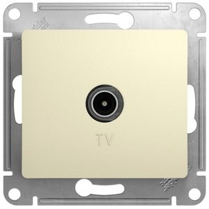 Фото Schneider Electric Glossa GSL000292 Розетка телевизионная проходная (TV, под рамку, скрытая установка, бежевая)