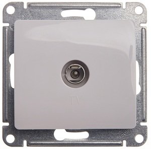Фото Schneider Electric Glossa GSL000192 Розетка телевизионная проходная (TV, под рамку, скрытая установка, белая)