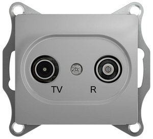 Фото Schneider Electric Glossa GSL000695 Розетка телевизионная проходная (TV+Radio, под рамку, скрытая установка, перламутр)