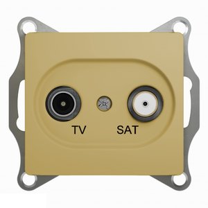 Фото Schneider Electric Glossa GSL000498 Розетка телевизионная проходная (TV+SAT, под рамку, скрытая установка, титан)