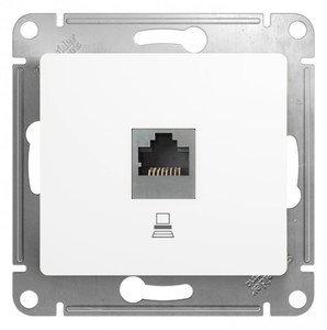 Фото Schneider Electric Glossa GSL000681K Розетка компьютерная (RJ45, под рамку, скрытая установка, перламутр)