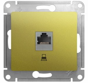 Фото Schneider Electric Glossa GSL001081K Розетка компьютерная (RJ45, под рамку, скрытая установка, фисташковая)