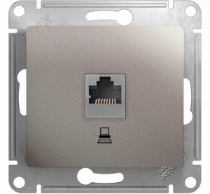 Фото Schneider Electric Glossa GSL001281K Розетка компьютерная (RJ45, под рамку, скрытая установка, платина)