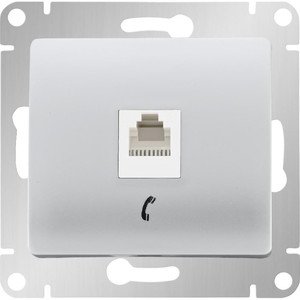Фото Schneider Electric Glossa GSL000381T Розетка телефонная (RJ11, под рамку, скрытая установка, алюминий)