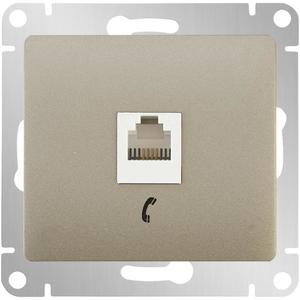 Фото Schneider Electric Glossa GSL000481T Розетка телефонная (RJ11, под рамку, скрытая установка, титан)