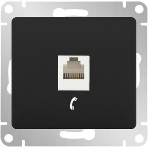 Фото Schneider Electric Glossa GSL000781T Розетка телефонная (RJ11, под рамку, скрытая установка, антрацит)