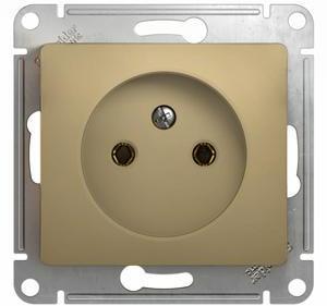 Фото Schneider Electric Glossa GSL000441 Розетка без заземляющего контакта (16 А, под рамку, скрытая установка, титан)